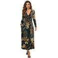 thumbnail image 1 of FKELYI Fall Maxi Dress for Women Long Sleeve A-Line Flowy Dresses with Side Pockets Forest Maple Leaf Print V Neck Casual Dress for Spring Winter, XL, 1 of 6