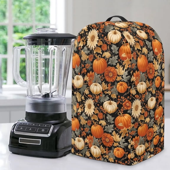 FKELYI Fall Pumpkin Sunflower Print Blender Dust Cover Water Resistant Blender Dustproof Covers Stand Mixer Coffee Maker Protective Cover with Handle Kitchen Decor