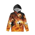 thumbnail image 1 of FKELYI Flame Soccer Cool Hoodies for Boys Size 11-13 Years Lightweight Youth Round Neck Sports Pullover Elastic Sports Long Sleeve Sweatshirts, 1 of 5