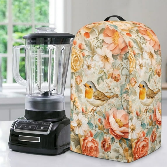 FKELYI Floral Bird Print Blender Dust Cover Water Resistant Blender Dustproof Covers Stand Mixer Coffee Maker Protective Cover with Handle Kitchen Decor