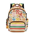 thumbnail image 1 of FKELYI Floral Bow Stripe Print Kids Backpack for Girls 17 Inch School Backpacks Large Capacity Bookbag with Multi-Pockets Casual Daypack for Elementary Student, 1 of 7