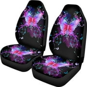 FKELYI Floral Butterfly Front Car Seat Covers Full Set for Women Men,2 Packs,Auto Front Seat Covers,Universal Car interior Accessories for Almost Car,Truck,Van,SUV