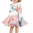 thumbnail image 1 of FKELYI Floral Butterfly Long Sleeve Dress Size 3-4 Y Lightweight Swing Skater Midi Dress Aesthetic Comfy Kids Girls Long Sleeve Dress Fall, 1 of 4
