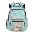 thumbnail image 1 of FKELYI Floral Cartoon Otter Print 17 Inch School Bookbag for Kids Backpack Spacious Schoolbag for Boys Girls Casual Daypack with Multi-Pockets Travel Knapsack for Elementary Student, 1 of 7