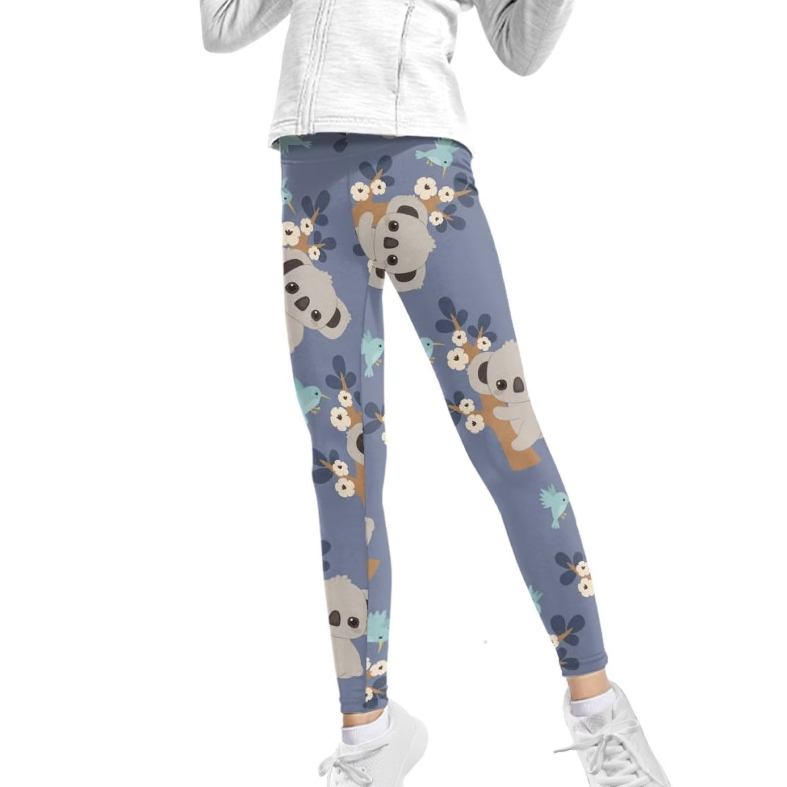 Kids Girls' Leggings flowers Rainbow Sport Toddlers pants Graphic Fashion  Outdoor 3-12 Years Summer Navy Blue Purple/Active/Tights/Cute 2024 - $8.99