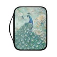 thumbnail image 1 of FKELYI Floral Peacock Butterfly Print Bible Cover with Handle Faux Leather Bible Case Book Cover with Zipper Pocket for Prayer Study Christian Bag Book Organzoer Holder, 1 of 6