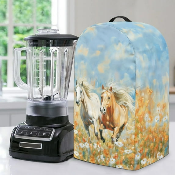 FKELYI Floral Running Horse Print Blender Dustproof Cover Coffee Maker Dust Cover Anti Fingerprint Stain Resistant Stand Mixer Protector Covers with Handle
