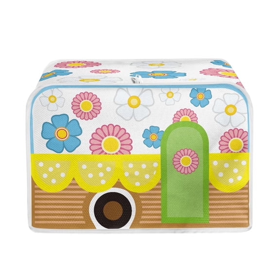 FKELYI Flower Daisy Toaster Cover Reusable Toaster Cover 4 Slice Durable Wide Slot Kitchen Appliance Covers,Free From Dust and Fingerprint