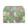 thumbnail image 1 of FKELYI Flower Rabbit Toaster Cover Wide Slot Anti Fingerprint Easter Eggs Appliance Bakeware Protector Stain Resistant 4 Slice Toaster Covers for Kitchen, 1 of 7