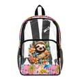 thumbnail image 1 of FKELYI Flower Sloth Print 17 Inch Clear Backpack for Boys & Girls, Kids Backpack See Through Schoolbag Spacious Bookbag Travel Bags for Elementary Student, 1 of 7