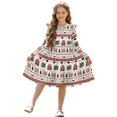 thumbnail image 1 of FKELYI Girls Ruffle Sleeve Dress Christmas Snowflake Love Print A Line Twirly Dress for Kids Midi Soft Fall Dresses Patchwork Playwear Sundress, 11-12 Y, 1 of 6