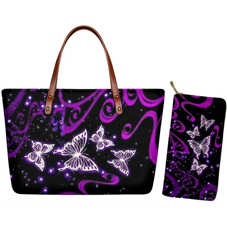 FKELYI Glitter Butterfly Handbags for Women Shoulder Bags