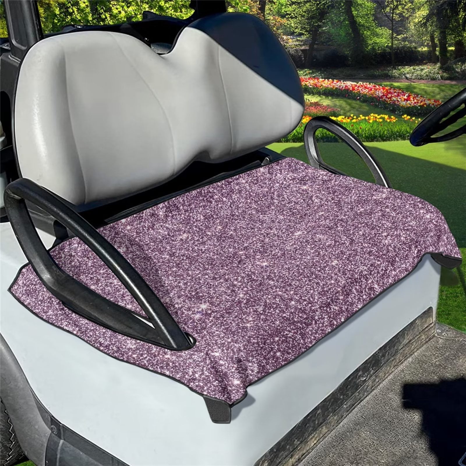 FKELYI Glitter Star Pink Golf Cart Seat Cover 2Person Portable Golf