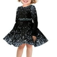 thumbnail image 1 of FKELYI Glitter Star Print Long Sleeve Dresses Teen A Line Skater Casual Twirly Dress Elastic Teen Dresses Long Sleeve Aged 13-14 Years, 1 of 4