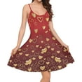 thumbnail image 1 of FKELYI Gold Love Heart Slip Dresses Size XS Polyester Women Midi Sundress for Dating Lightweight Summer Dresses Valentine's Day Gift, 1 of 5