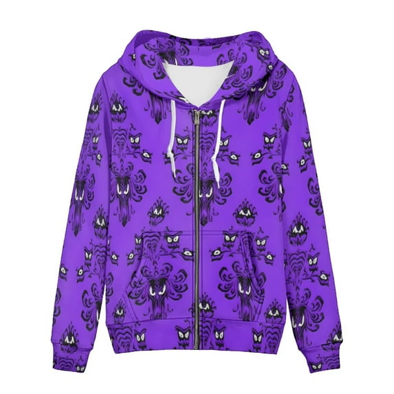 FKELYI Gothic Ghost Zipper Hoodie Jacket Soft Halloween Zip Up Hoodies for Women y2k Comfortable Party Long Sleeve Activewear Tops Size XL