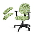 thumbnail image 1 of FKELYI Green Cucumber Print 4 Pcs Set Office Chair Slipcovers with Armrest Covers Stretch Fabric Swivel Boss Chair Cover Anti-Dust Armchair Protectoor for Home Decoration, 1 of 7
