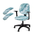 thumbnail image 1 of FKELYI Green Marble Texture Print 4 Pcs Set Office Chair Slipcovers with Removable Arm Rest Covers Soft Fabric Swivel Computer Chair Cover Breathable Armchair Protector, 1 of 7