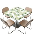 thumbnail image 1 of FKELYI Green Palm Leaf Print Square Fitted Table Cover Anti-Dust Tablecloth with Elastic Edge Card Tables Top Cover Kitchen Accessories Home Decoration, 34x34 inch, 1 of 6
