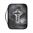 thumbnail image 1 of FKELYI Grey Cross Print Bible Cover with Handle Faux Leather Bible Case Book Cover with Zipper Pocket for Prayer Study Christian Bag Book Organzoer Holder Scripture Protector, 1 of 6