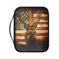 thumbnail image 1 of FKELYI Grunge American Flag Elk Deer Cross Print Bible Cover for Women Men Faux Leather Book Cover with Handle Zippered Bible Case Church Bible Bag for Prayer Outdoor Study, 1 of 6