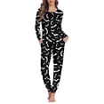 thumbnail image 1 of FKELYI Halloween Bats Long Sleeve Pj Size M Polyester 2 PCS Pajamas for Women Set Leisure Festival Holiday Pajamas for Women, 1 of 5