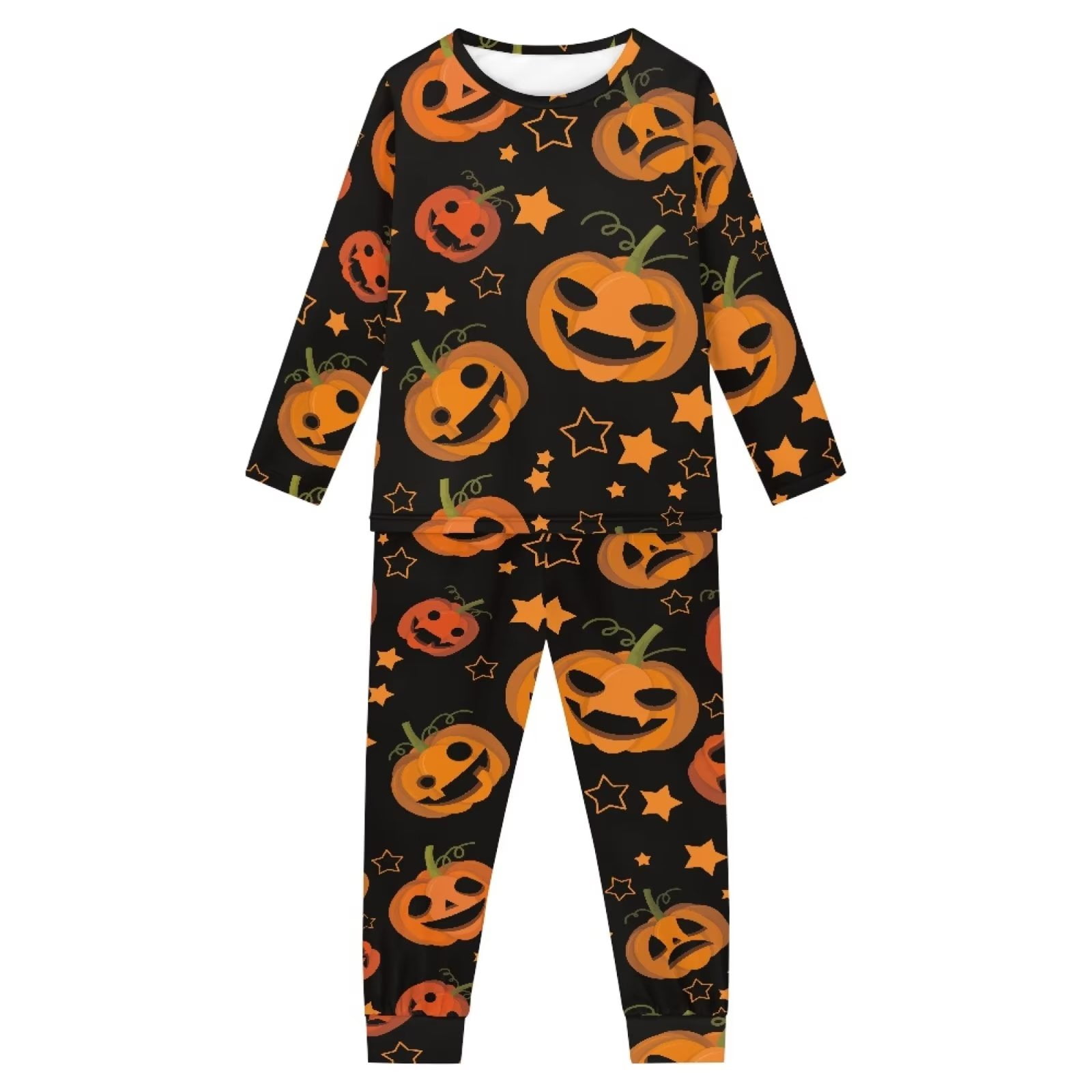 FKELYI Halloween Pjs Size 13 14 Years Old Leisure Ghost Pumpkin Girls Pajamas for Winter 2 Piece Stretchy Hoilday Sleepwear for Teens Boys