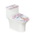 thumbnail image 1 of FKELYI Happy Easter Toilet Lid Cover 2-Piece Washable Floral Butterfly Pink Bathroom Dust Cover Durable Toilet Seat and Tank Lid Cover Set, 1 of 6