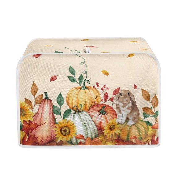 FKELYI Harvest Fall Pumpkin Toaster Covers Washable 4 Slice Toaster Covers for Kitchen Stain Resistant Wide Slot Appliance Cover Decor,Thanksgiving Hoilday