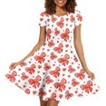 thumbnail image 1 of FKELYI Heart Bow Short Sleeve Dress Durable Dating Short Sleeve Dresses for Women Size 4XL Lightweight Valentine's Day Dresses for Women Knee Length, 1 of 5