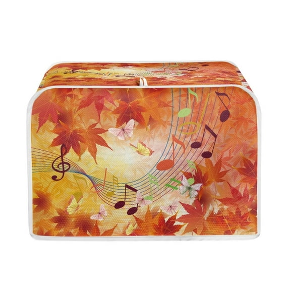 FKELYI Hello Fall Toaster Cover Washable Toaster Dust Covers 4 Slice Wide Slot Dustproof Thanksgiving Maple Leaf Appliance Bakeware Protector