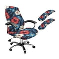 thumbnail image 1 of FKELYI Hibiscus Floral Palm Leaf Print Office Chair Cover Swivel Chair Protector Cover with 2 Pcs Armrest Covers Soft Breathable Gaming Chair Slipcover, Large, 1 of 6