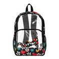 thumbnail image 1 of FKELYI Hippie Flower Cat Print Clear Backpacks for Elementary Student 17 Inch Schoolbag Transprent School Bookbag Boys Girls Casual Daypack Lightweight Travel Bags, 1 of 7