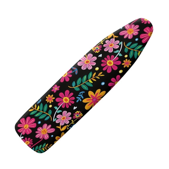 FKELYI Hippie Flower Print Heat Ressistant Ironing Board Covers with Hook and Loop Fastener Straps Iron Accessories Iron Padding Cover for Home Clothing Shop Using, L