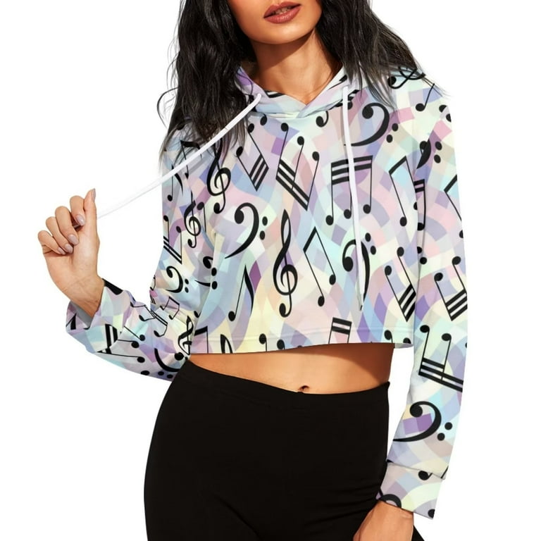 Cropped elastic hoodie top