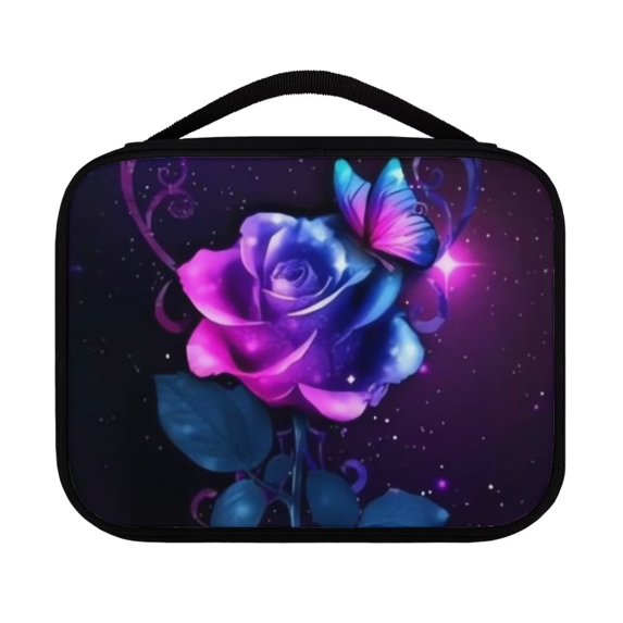 FKELYI Hippie Rose Bible Bag with Handle Casual Bible Bags for Women Tote Large Bible Holder Bag Zippered Pocket