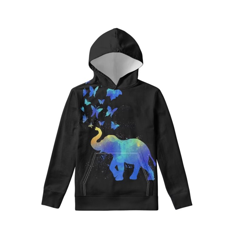 FKELYI Hoodies with Butterfly Elephant Size 11 13 Years Stretchy