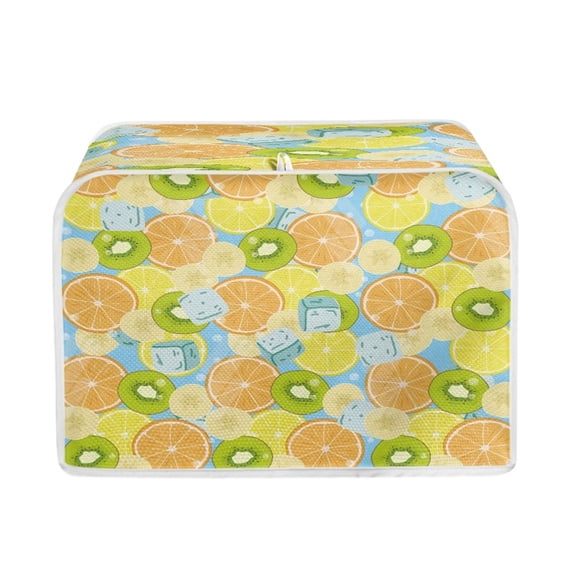 FKELYI Ice Lemon Print Toaster Covers Lightweight Toaster Dust Covers 4 Slice Wide Slot Reusable Bread Toaster Oven Dustproof Cover