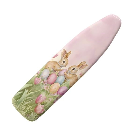 FKELYI Ironing Board Cover with Hook and Loop Fastener Straps Iron Padding Covers Easter Egg Rabbit Print Home Accessories Heat Resistant for Laundry Clothing Shop Home, M