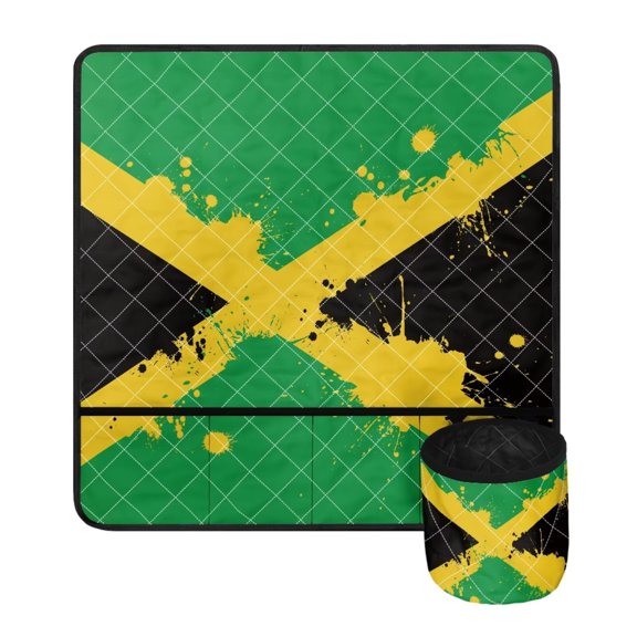 FKELYI Jamcaica Flag Sewing Machine Mat Durable Sewing Machine Pad for Table with Pockets Water-Resistant Sew Machine Pad Home Decor