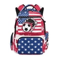 thumbnail image 1 of FKELYI Kids Backpack for Primary School Bookbag Lightweight Schoolbag with Multi-Pockets USA Flag Soccer Football Print Casual Daypack Spacious 17 Inch Backpacks for Girls, 1 of 7