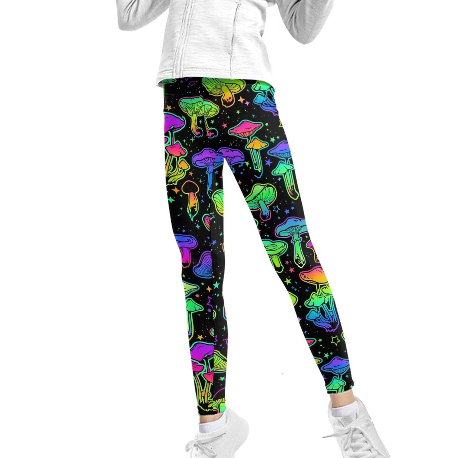 FKELYI Kids Legging with Psychedelic Mushroom Size 6-7 Years