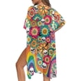 thumbnail image 1 of FKELYI Kimono Coverups for Women Soft Beach Cover Up Groovy Flower Skull Print Half Sleeve Summer Cardigan Bikini Cover Ups Resort Wear Casual Cruise Outfits, 1 of 6