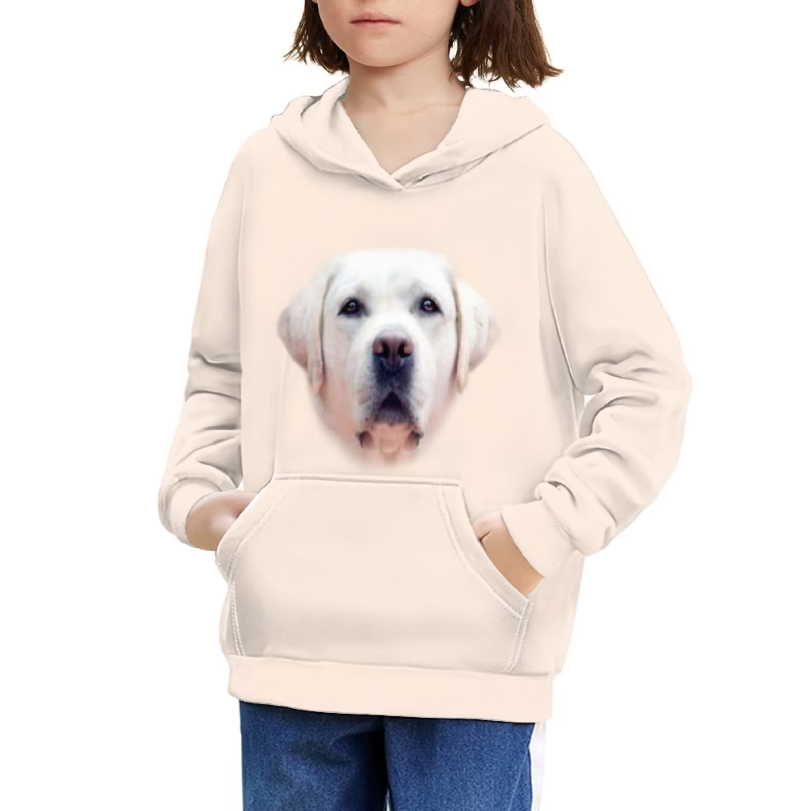 FKELYI Labrador Dog Hoodies Kawaii Size 6 7 Years Stretchy Kids