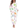 thumbnail image 1 of FKELYI Lightweight Women Pajama Size XS Polyester Easter Eggs Women Sleepwear 2 Piece Snug-Fit Casual Long Sleeve Top and Pants Loungewear, 1 of 4