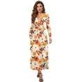 thumbnail image 1 of FKELYI Long Sleeve Maxi Dress for Women V-Neck Soft Casual Dress Flowy Butterfly Floral Print A-Line Dresses with Side Pockets for Party Wedding, 3XL, 1 of 6