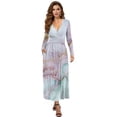 thumbnail image 1 of FKELYI Marble Pink Gold Print Long Sleeve Maxi Dress for Women V-Neck Soft Casual Dress Flowy A-Line Dresses with Side Pockets for Party Wedding Guest, S, 1 of 6