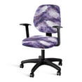thumbnail image 1 of FKELYI Marble Texture Purple Print Office Chair Slipcover 2 Piece Desk Chair Cover Removable Computer Chair Protective Cover Rotating Swivel Chair Slipcover for Office Worker, 1 of 7
