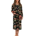 thumbnail image 1 of FKELYI Mushroom Leaf Butterfly Print Nightgowns Women's Zip Up Robe Comfy House Coats Full Length Sleepwear House Dress Long Sleeve Bathrobe with 2 Pockets, 3XL, 1 of 6