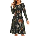 thumbnail image 1 of FKELYI Mushroom Plant Women Dresses Size S Lightweight Butterfly Hoilday Swing Skater Midi Dress Breathable Women Casual Dresses for Work, 1 of 4